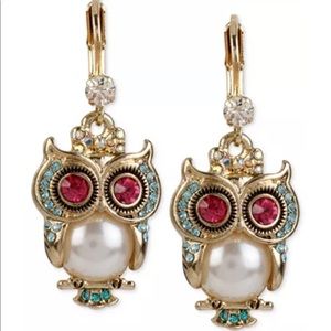 Betsey Johnson owl earrings
